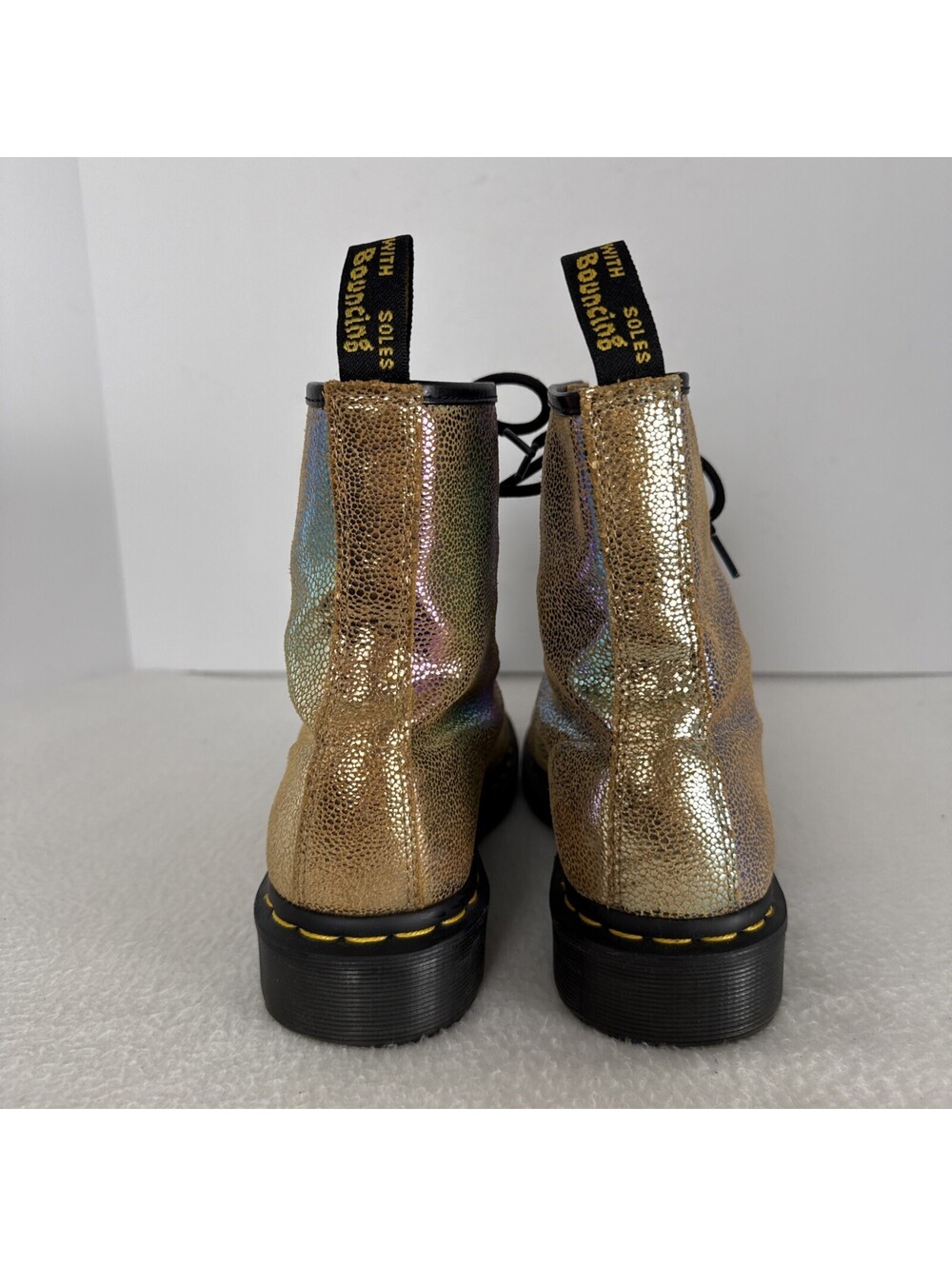 Dr. Martens 1460 Women’s Iridescent Metallic Leather Lace-Up Ankle Boots 9 - Picture 3 of 7